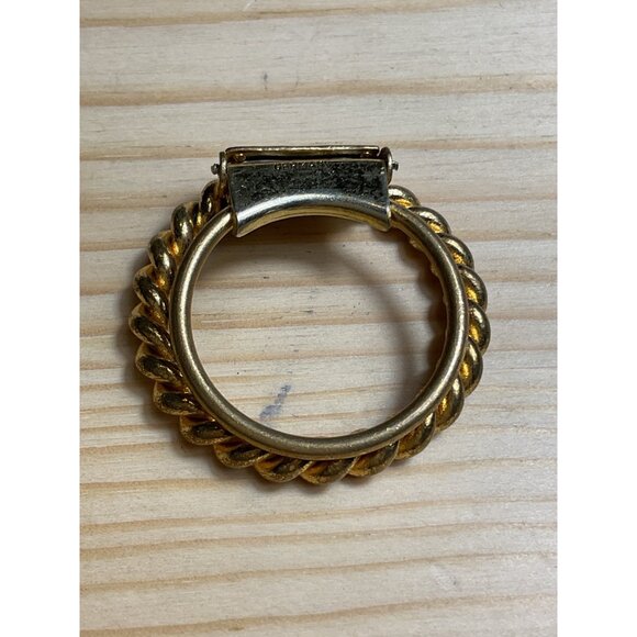 Gold-Toned Twisted Rope Scarf Clip Made In Germany - Picture 3 of 5